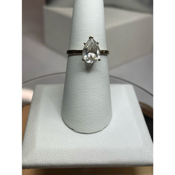 14k yellow gold CZ Diamond solitaire ring